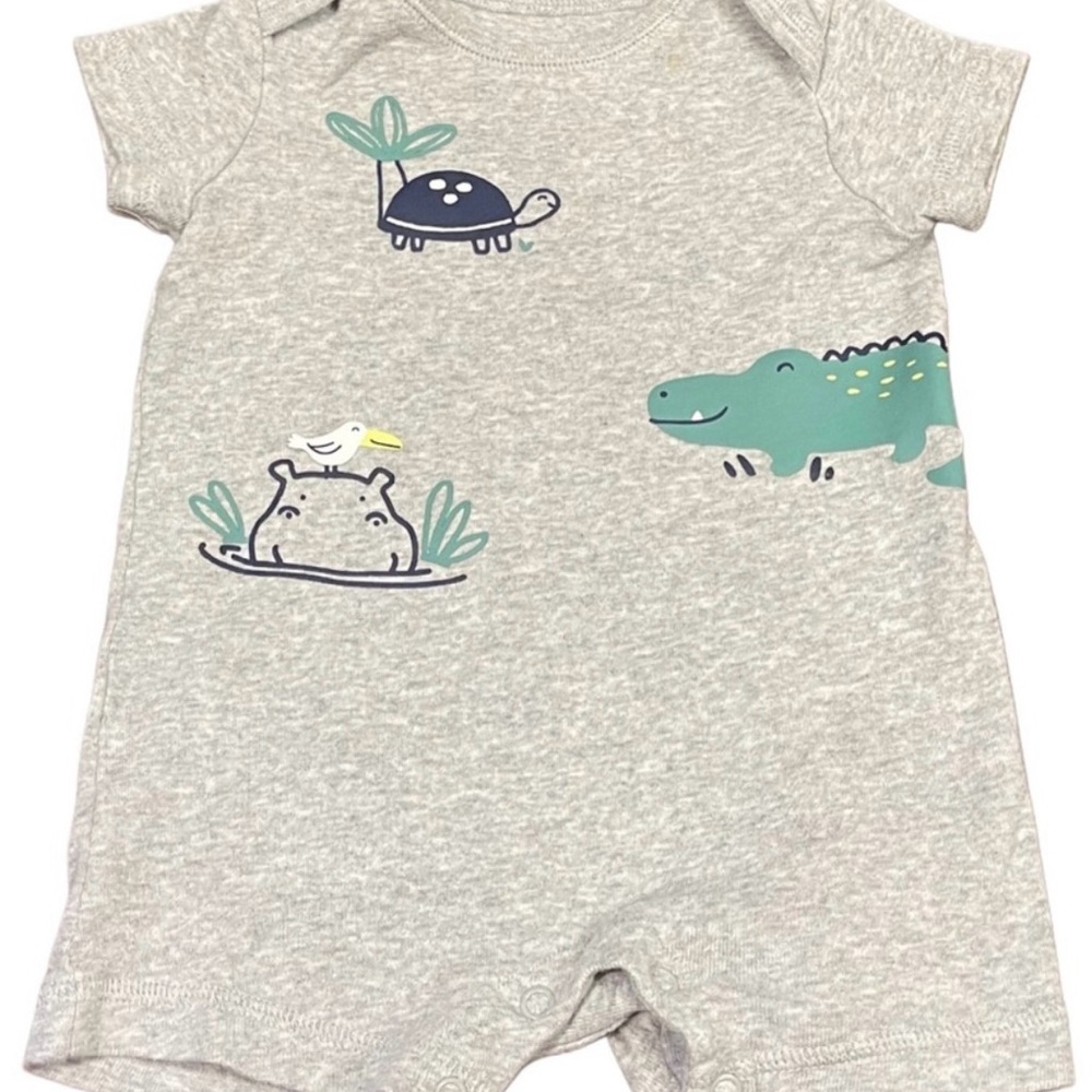Carter's 6 Months Baby Boy Bundle of 2 - “Dinosaur” Sleeper and “Reptile” Romper - Picture 6 of 8